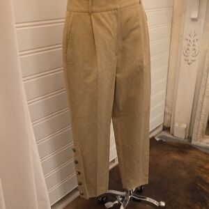 Lewit Khaki Chinos with Button Accents